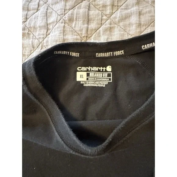 Carhartt Men's Heavyweight Relaxed Fit Short-Sleeve Black Pocket T-Shirt Sz L - Picture 3 of 7